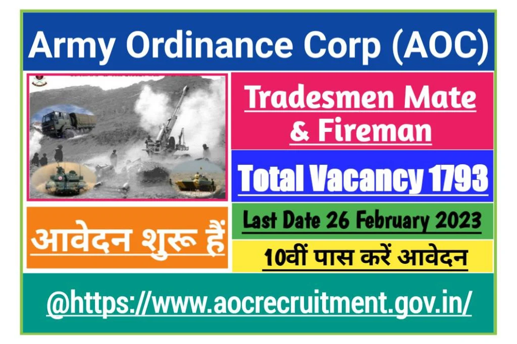 Army Tradesman & Firemen Recruitment 2023 Apply For 1793 Post Eligibility Criteria, Notification PDF (Start Now)