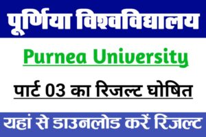 Purnea University UG Part 3 Result Released 2023, पूर्णिया यूनिवर्शिटी ने जारी किया पार्ट 03 की रिजल्ट यहाँ से करें डाउनलोड