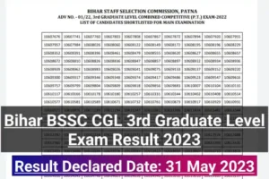 BSSC CGL 3rd Graduate Level Exam Result 2023, Download in PDF, Available Here