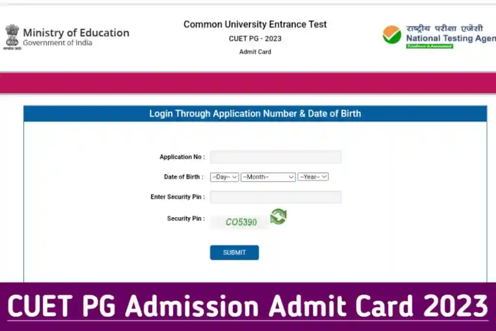 CUET PG Exam Admit Card 2023