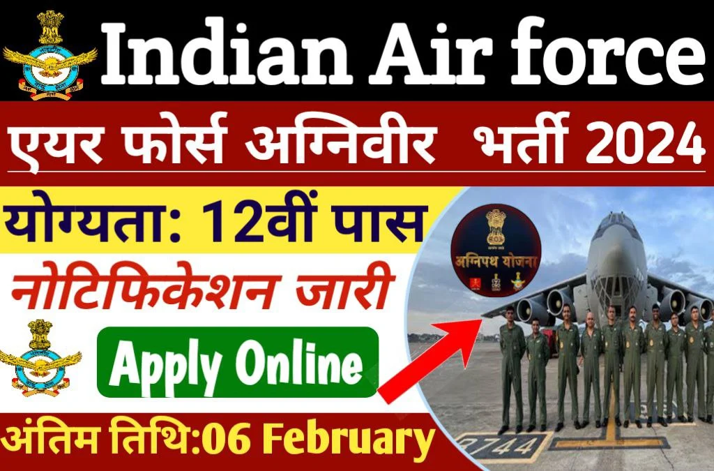 Indian Air Force Agniveer Recruitment 2024 Various Posts Notification Release, Download PDF, Apply Online Direct Link