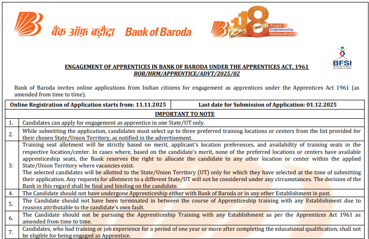 Bank of Baroda Recruitment 2025 BOB Recruitment 2025