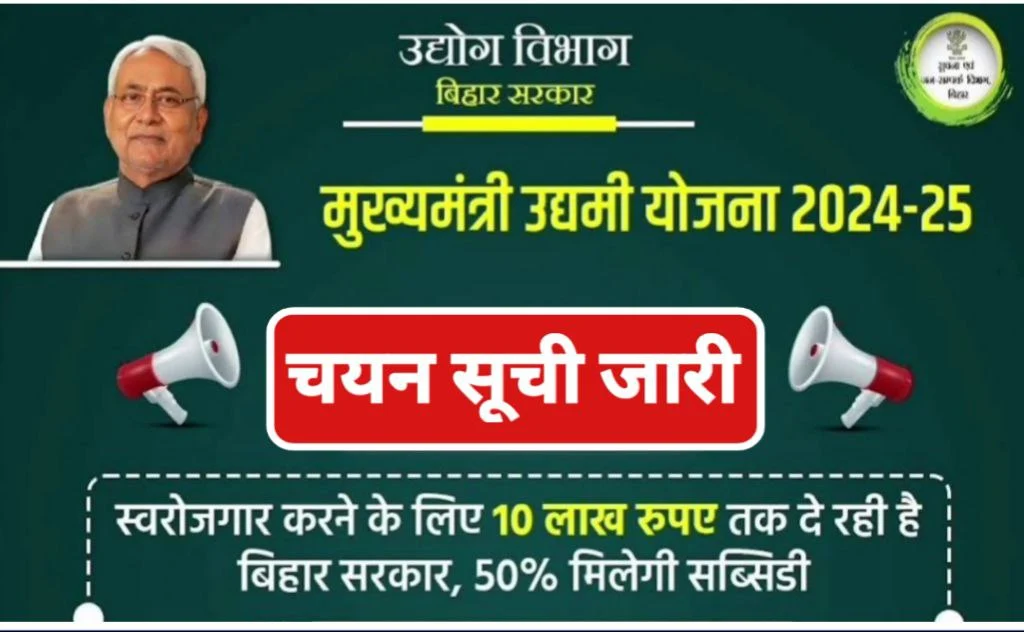 Mukhyamantri Udhmi Yojana 2024-25 Selection List 9247 लाभार्थियों का चयन आज